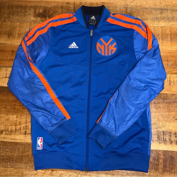 adidas Other - Adidas New York Knicks On Court Warm Up Blue & Orange Jacket Size Small